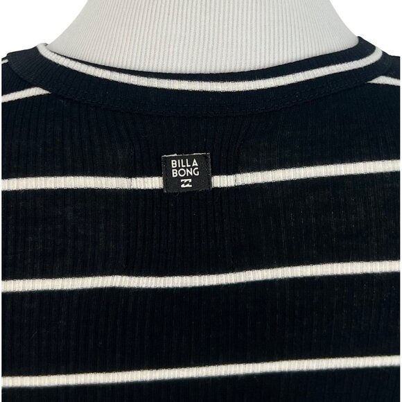 Billabong Black & White 90s Y2K Retro Inspired Striped Crewneck Mini Shift Dress - Picture 16 of 16